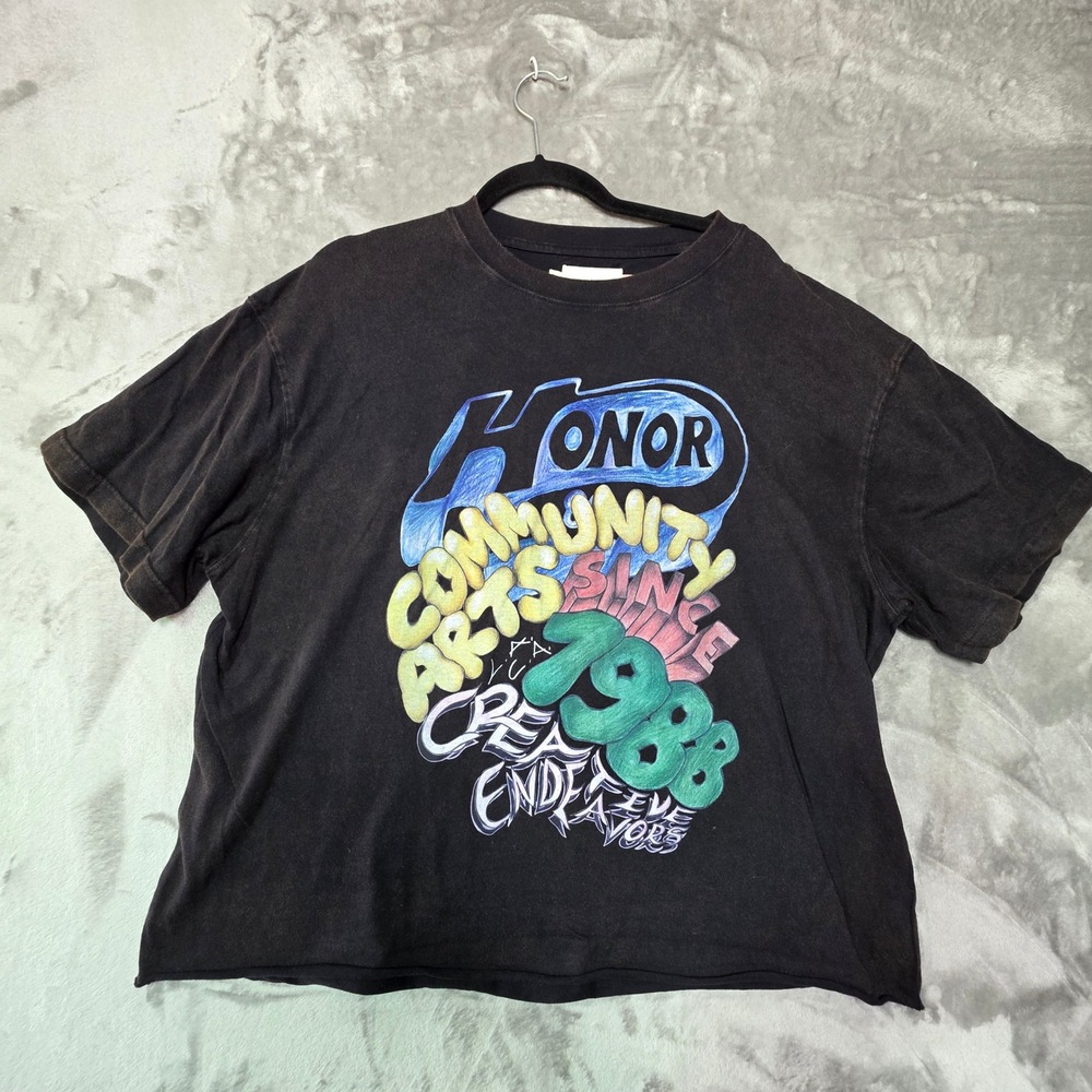 Honor The Gift Community Arts Graphic Tee Faded Black Large Streetwear T-Shirt